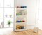 Basicwise Slim Storage Cart - 4 Tier Rolling Organizer Cabinet with Adjustable Shelves, Wheels, Freestanding, Fits Between Fridge and Counter, for Kitchen, Bathroom, Laundry, 4.75" W x 40.2" H, White